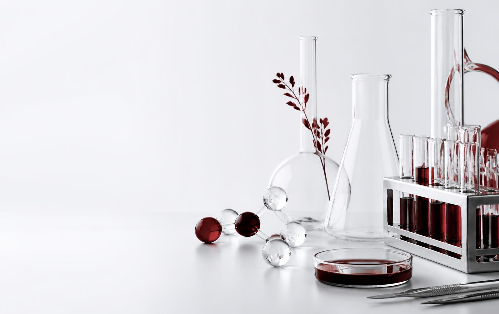 Illustrative scientific glassware and analytical tools
